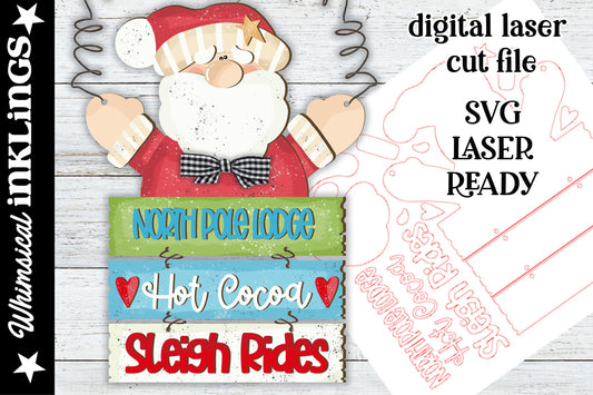 Northpole Lodge Santa Claus Laser SVG Set |Santa Claus SVG| Laser Cut Christmas Ornament| Glow Forge| Ornament SVG