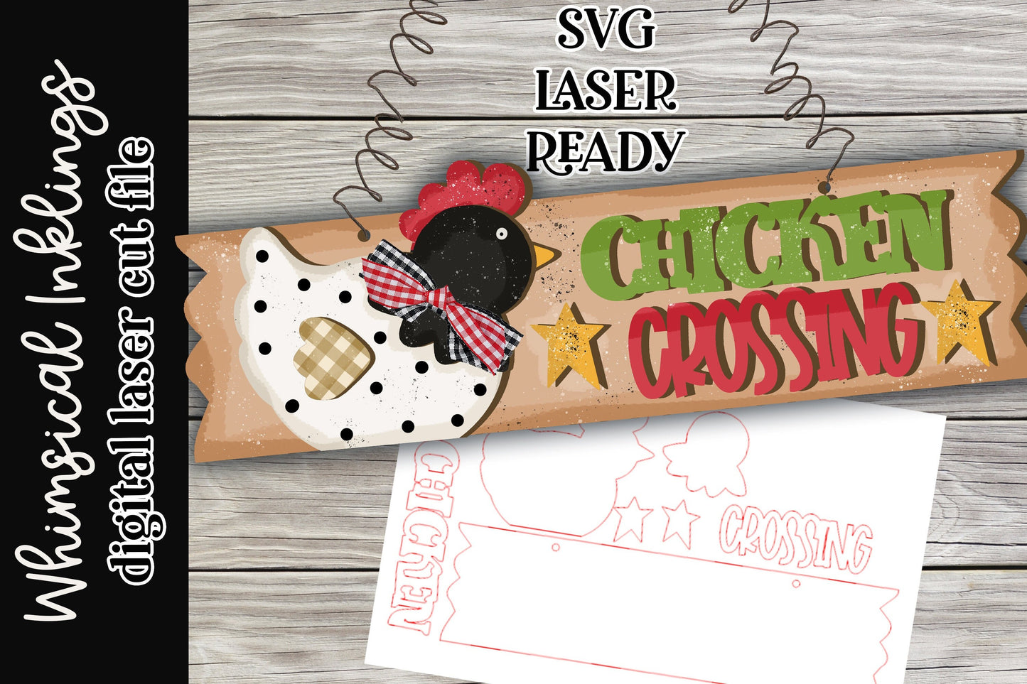 Chicken Crossing SVG| Chicken SVG| Laser Cut Chicken| Glow forge| Chicken Sign SVG|