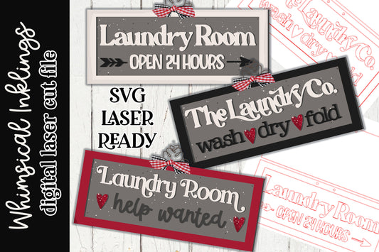 Laundry Room Signs SVG| Laundry SVG| Laser Cut Farmhouse Sign| Glow forge| Laundry Room SVG|