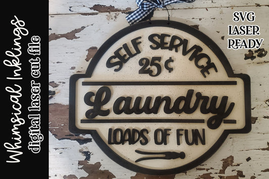 Loads Of Fun Laundry Sign SVG| Laundry SVG| Laser Cut Farmhouse Sign| Glow forge| Laundry Room SVG|