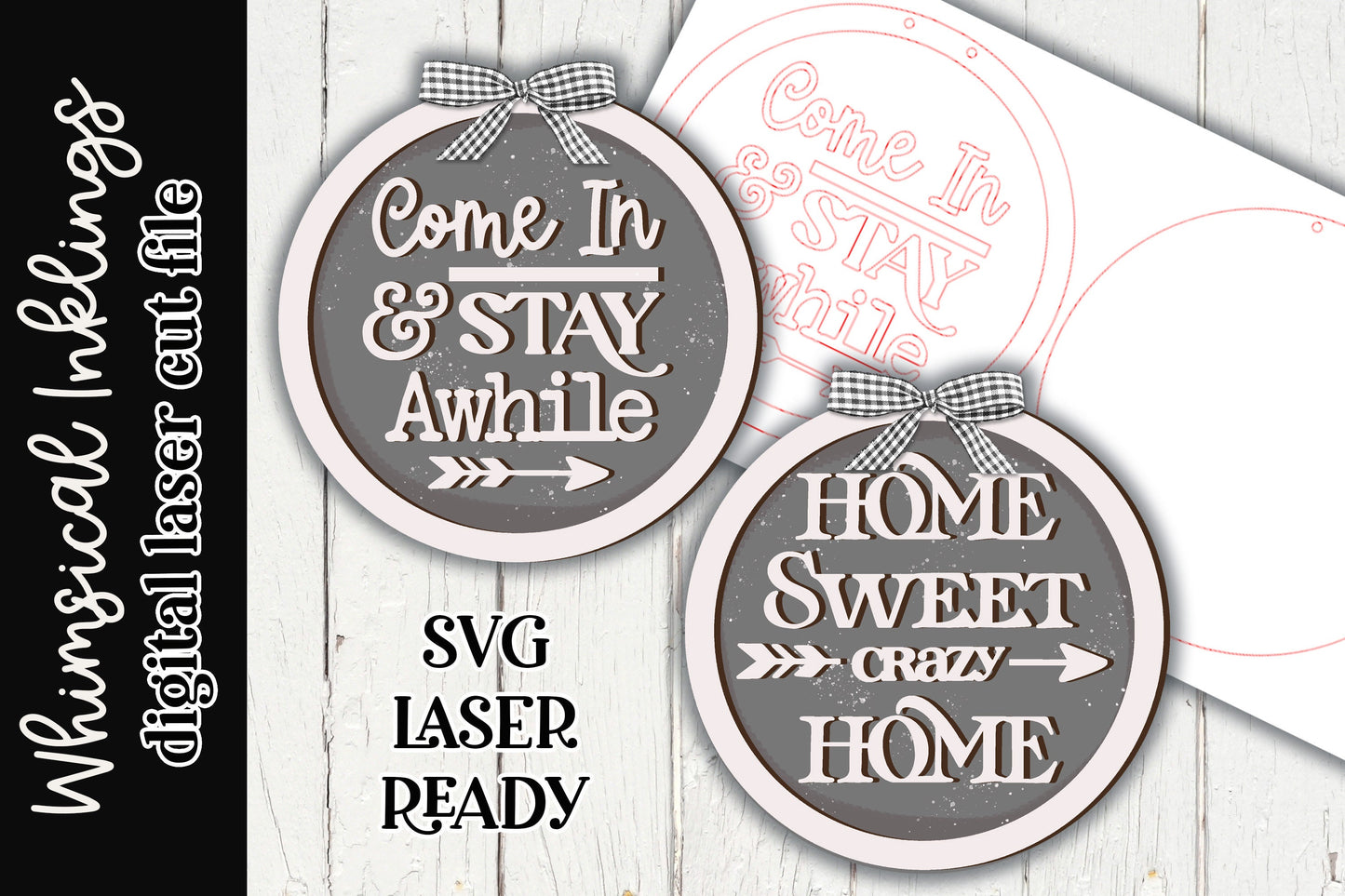 Home Sweet Crazy Home SVG| Porch Sign SVG| Laser Cut Farmhouse| Glow forge| We;come Sign SVG|