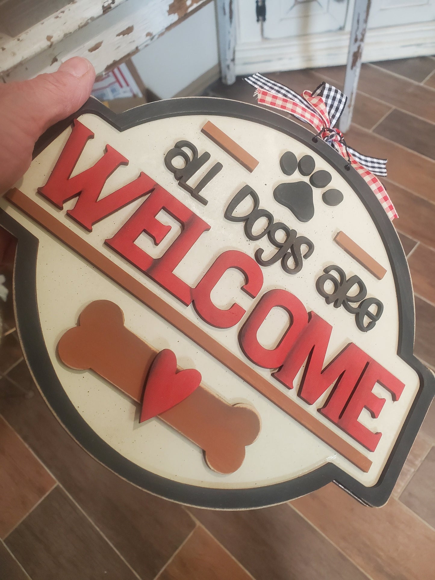 All Dogs Are Welcome SVG| Laser Cut Dog Sign| Glowforge| Dog Bone Laser SVG| Dog Tiered Tray