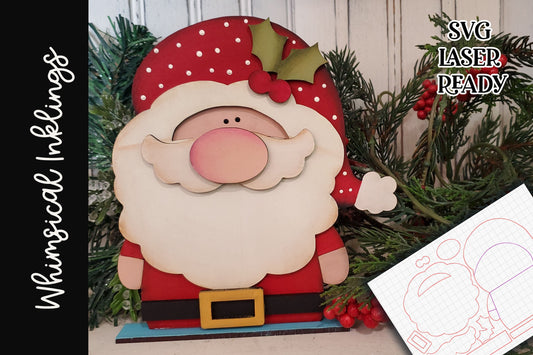 Bitty Santa SVG| Laser Cut Santa| Glow forge| Christmas SVG |Santa Laser SVG