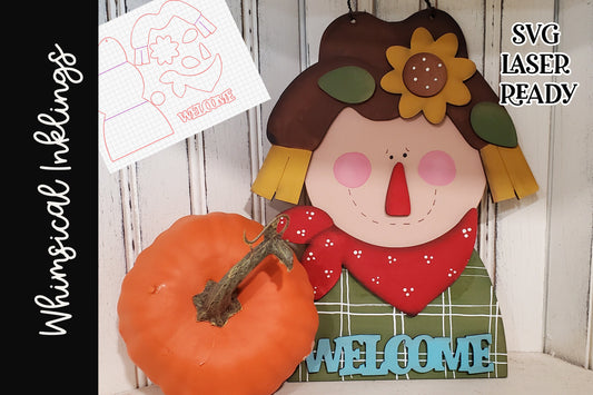 Welcome  Scarecrow SVG| Harvest Sign SVG| Laser Cut Scarecrow| Glow forge| Harvest SVG| Glowforge Fall