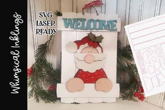 Welcome Santa Sign SVG| Christmas SVG| Laser Cut Christmas Sign| Glow forge|Christmas Sign  SVG