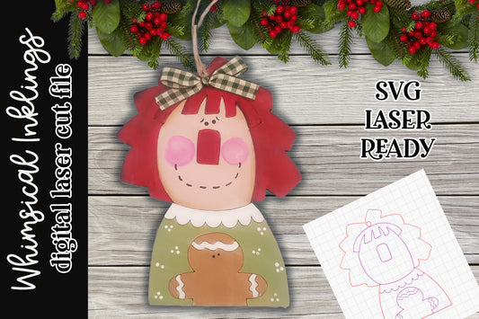 Little Gingerbread Annie SVG| Prim Annie SVG| Raggedy Annie Hanger| Glow forge| Raggedy Annie SVG