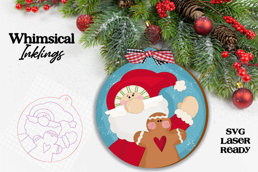 Cookie Claus- Santa Ornament SVG| Santa Claus SVG| Laser Cut Santa Ornament| Glow forge| Ornament SVG