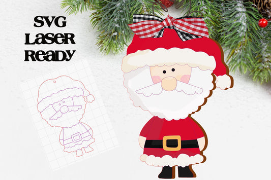 Little Claus- Santa Ornament SVG| Santa Claus SVG| Laser Cut Santa Ornament| Glow forge| Ornament SVG