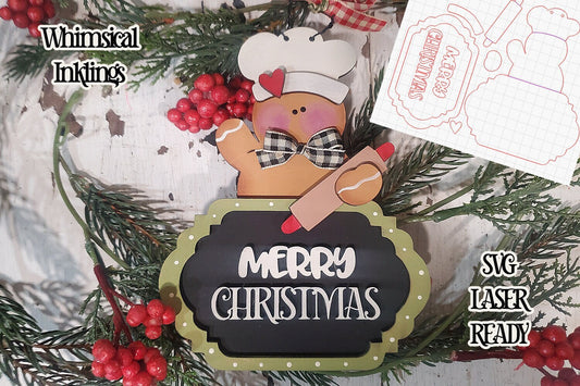 Baking Gingerbread Ornament| Christmas SVG| Laser Cut Christmas Gingerbread| Glow forge| Ginger Tray