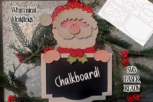 Santa Chalkboard| Santa Claus SVG| Laser Cut Santa Sign| Glow Forge| Christmas Countdown SVG