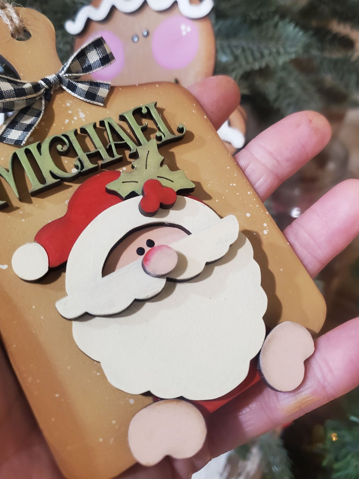 Jolly Santa Bread Board Ornament| Santa Claus SVG| Laser Cut Santa Ornament| Glow Forge| Ornament SVG