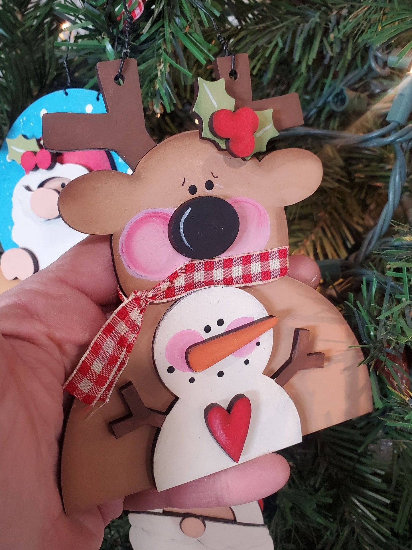 Reindeer Buddy SVG| Laser Cut Snowman Ornament| Glowforge| Ornament SVG