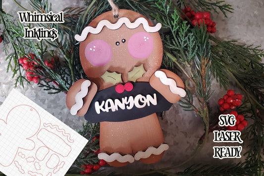 Gingerbread Man Ornament| Christmas SVG| Laser Cut Christmas Gingerbread| Glow forge| Ginger Tray