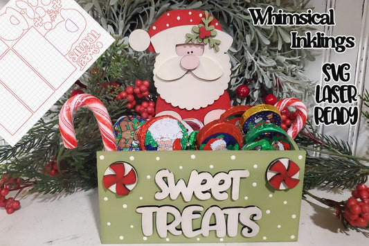 Sweet Treats Santa Candy Box SVG| Santa Claus SVG| Laser Cut Santa Box| Glow forge| Box SVG