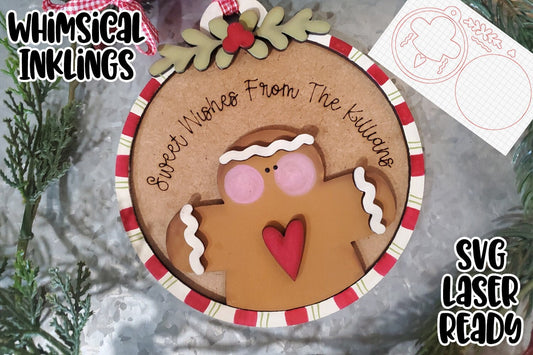 Sweet Wishes Gingerbread Ornament| Christmas SVG| Laser Cut Christmas Gingerbread| Glow forge| Ginger Tray