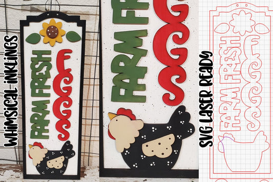 Farm Fresh Eggs Sign SVG| Chicken SVG| Laser Cut Chicken| Glow forge| Chicken Sign SVG|