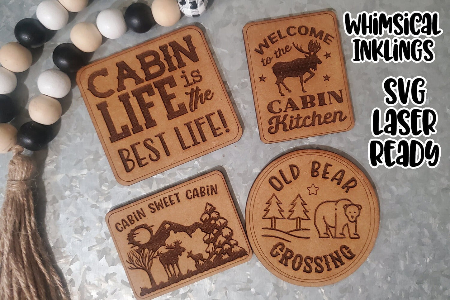 Cabin Fun Kitchen Magnet SVG Collection| Chicken SVG| Laser Cut Magnet| Glow forge| Magnet SVG| Rooster Magnet Laser