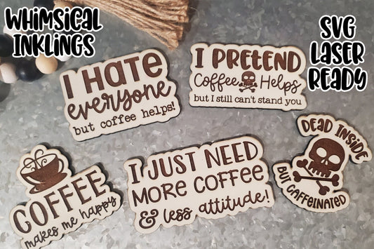 Coffee Magnet Laser SVG Collection| Magnet SVG| Laser Cut Farmhouse| Glow forge| Magnet SVG| Craft Show Magnets