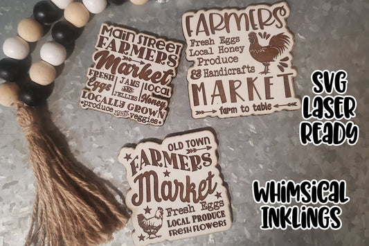 Farmers Market Magnet SVG Collection One| Magnet SVG| Laser Cut farmhouse| Glow forge| Magnet SVG| Funny Magnet